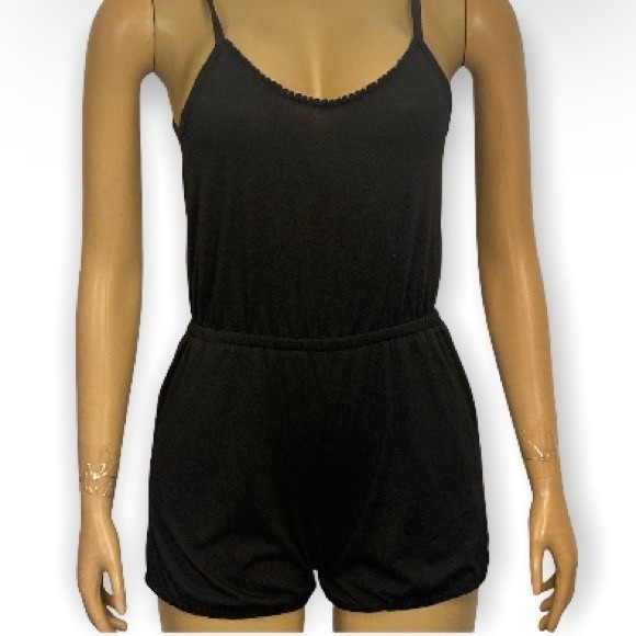 Laugh Out Loud Always Pajamas Shorts Romper Black Size S - Picture 5 of 14